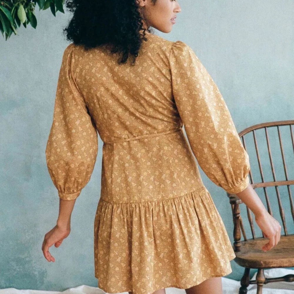 NEW NWT Christy Dawn Talia Wrap Dress Biscotti Cosmo Floral - Picture 3 of 9